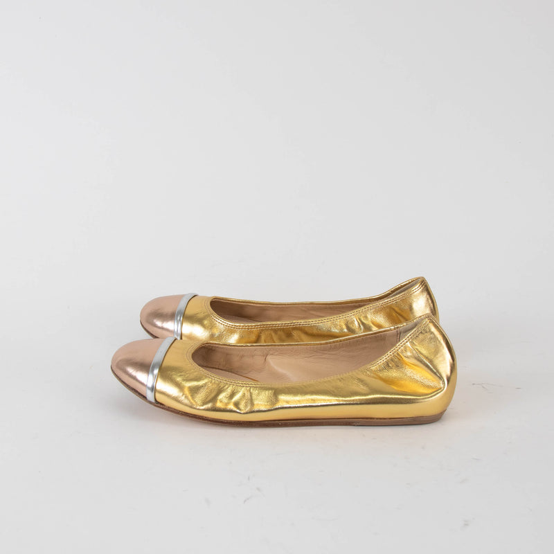 Lanvin Gold And Silver Pump