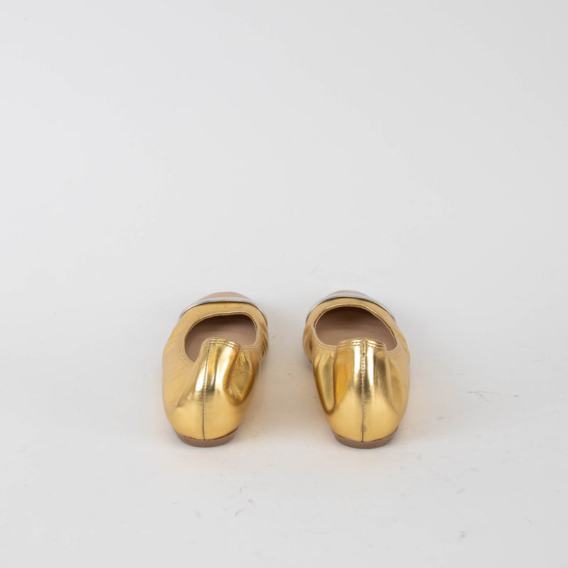 Lanvin Gold And Silver Pump