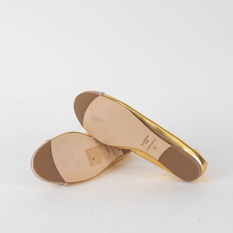 Lanvin Gold And Silver Pump
