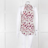 Me+Em Cream Burgundy Floral Halter Neck Top