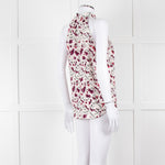 Me+Em Cream Burgundy Floral Halter Neck Top