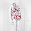 Me+Em Cream Burgundy Floral Halter Neck Top