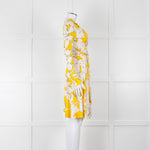 Diane Von Furstenberg Cream Yellow Floral Wrap Dress