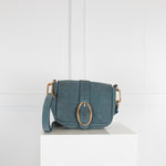 Vanessa Bruno Blue Suede Buckle Bag