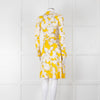 Diane Von Furstenberg Cream Yellow Floral Wrap Dress