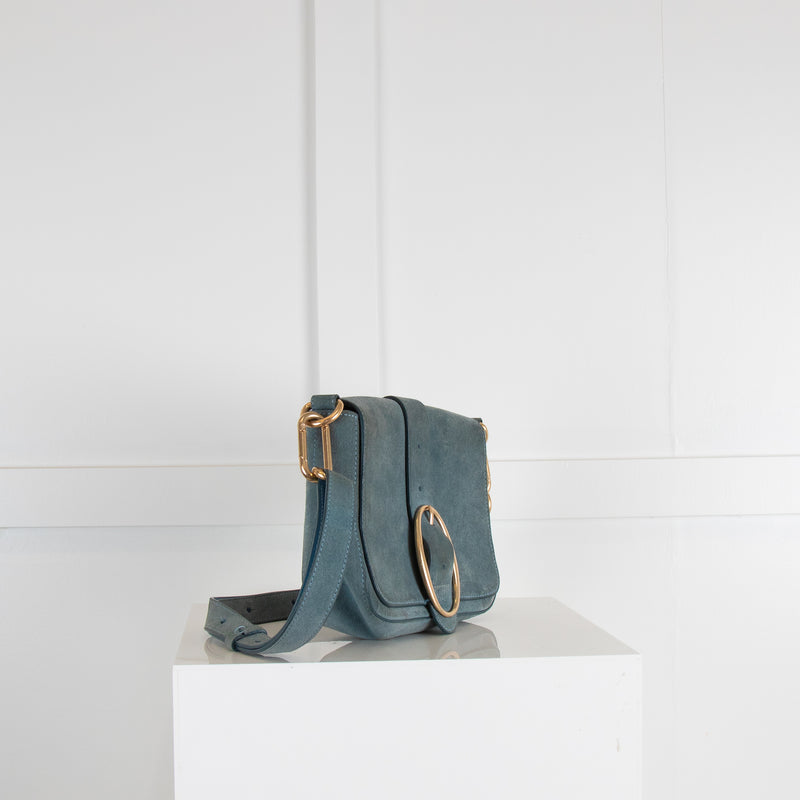 Vanessa Bruno Blue Suede Buckle Bag