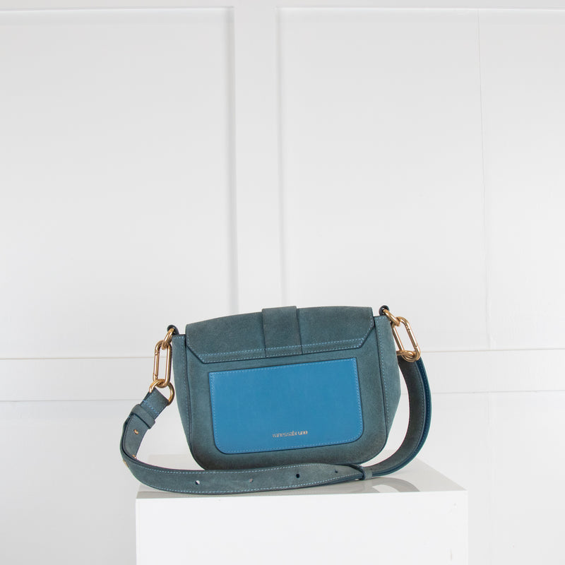 Vanessa Bruno Blue Suede Buckle Bag