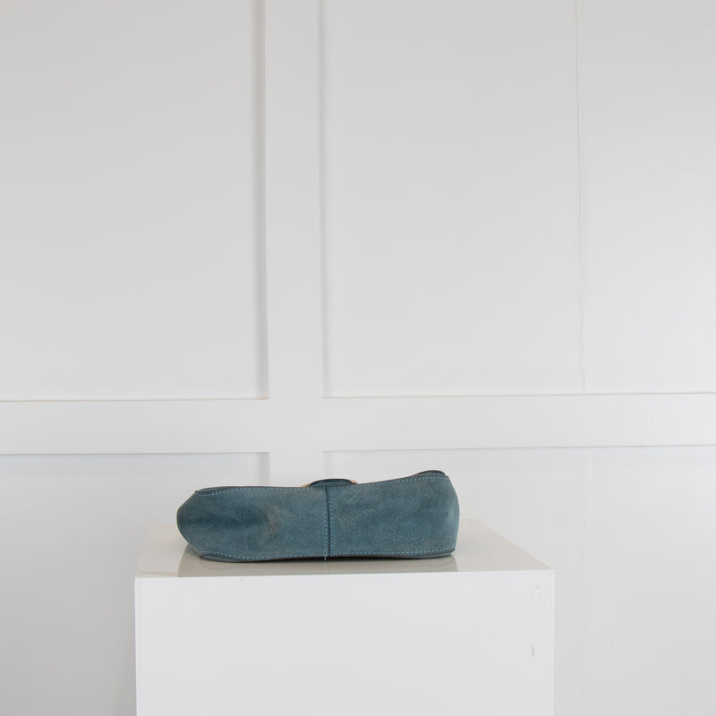 Vanessa Bruno Blue Suede Buckle Bag