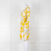 Diane Von Furstenberg Cream Yellow Floral Wrap Dress