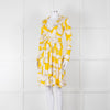 Diane Von Furstenberg Cream Yellow Floral Wrap Dress