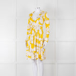Diane Von Furstenberg Cream Yellow Floral Wrap Dress