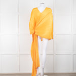 Pleats Please Orange Crinkled Wrap Jacket
