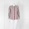 Second Female White Burgundy Striped Silk Shirt