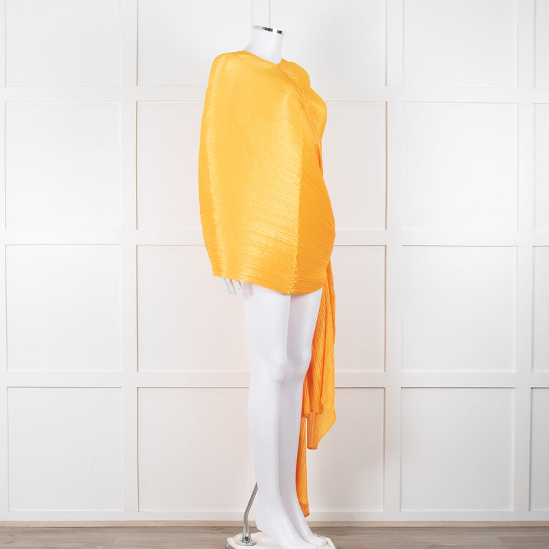Pleats Please Orange Crinkled Wrap Jacket