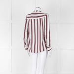 Second Female White Burgundy Striped Silk Shirt