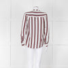 Second Female White Burgundy Striped Silk Shirt