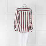 Second Female White Burgundy Striped Silk Shirt