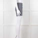 Maje Blue White Pin Stripes Silver Buttons Shorts