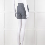 Maje Blue White Pin Stripes Silver Buttons Shorts