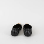 Tory Burch Black Gold Logo Minnie Flat Pumps