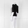 Louis Vuitton Black Knit White Printed Silk Front Top