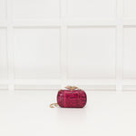 Diane Von Furstenberg Hot Pink Snakeskin Effect Lip Clasp Clutch