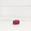Diane Von Furstenberg Hot Pink Snakeskin Effect Lip Clasp Clutch