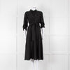 Veronica Beard Black Front Pocket Silk Belted Silk Dress