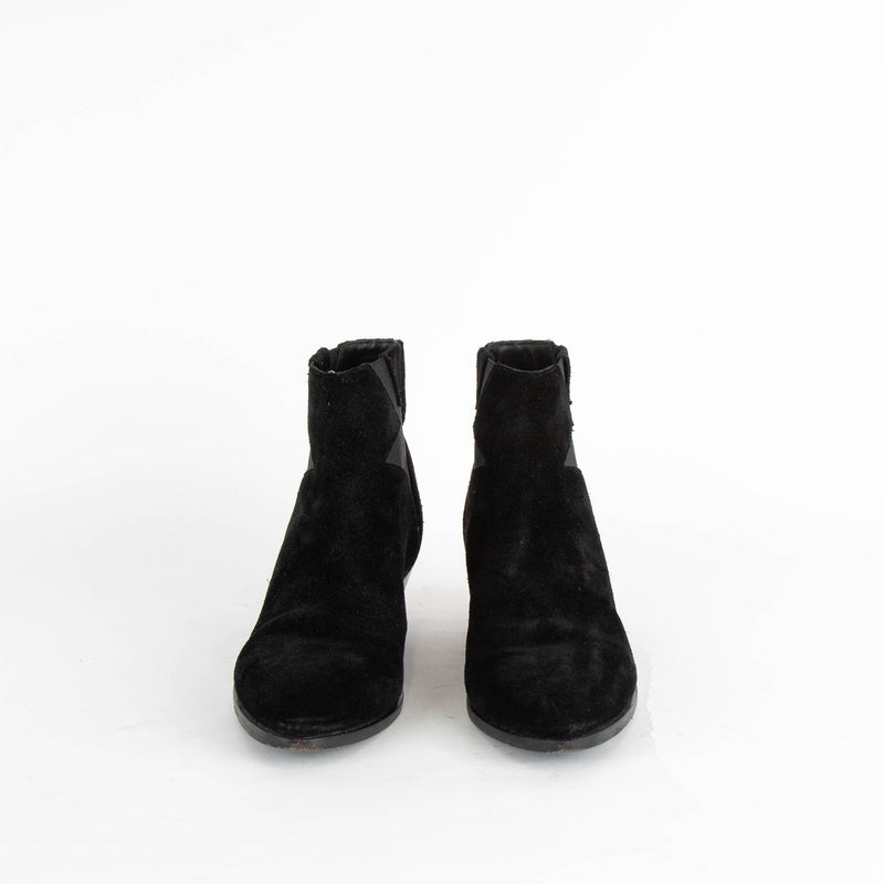 Saint Laurent Black Suede West Chelsea Ankle Boots