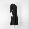 Veronica Beard Black Front Pocket Silk Belted Silk Dress