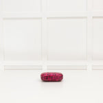Diane Von Furstenberg Hot Pink Snakeskin Effect Lip Clasp Clutch