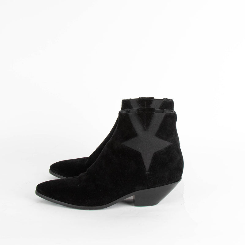 Saint Laurent Black Suede West Chelsea Ankle Boots