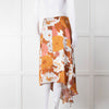 Dodo Bar Or Cream Tan Floral Wrap Asymmetric Front Skirt