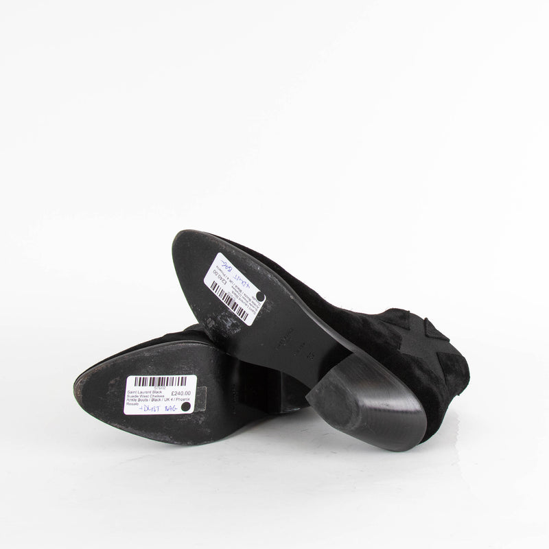 Saint Laurent Black Suede West Chelsea Ankle Boots