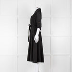 Veronica Beard Black Front Pocket Silk Belted Silk Dress