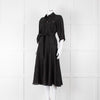 Veronica Beard Black Front Pocket Silk Belted Silk Dress