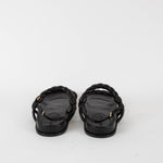 Jimmy Choo Black Leather Diosa Flat Sandals