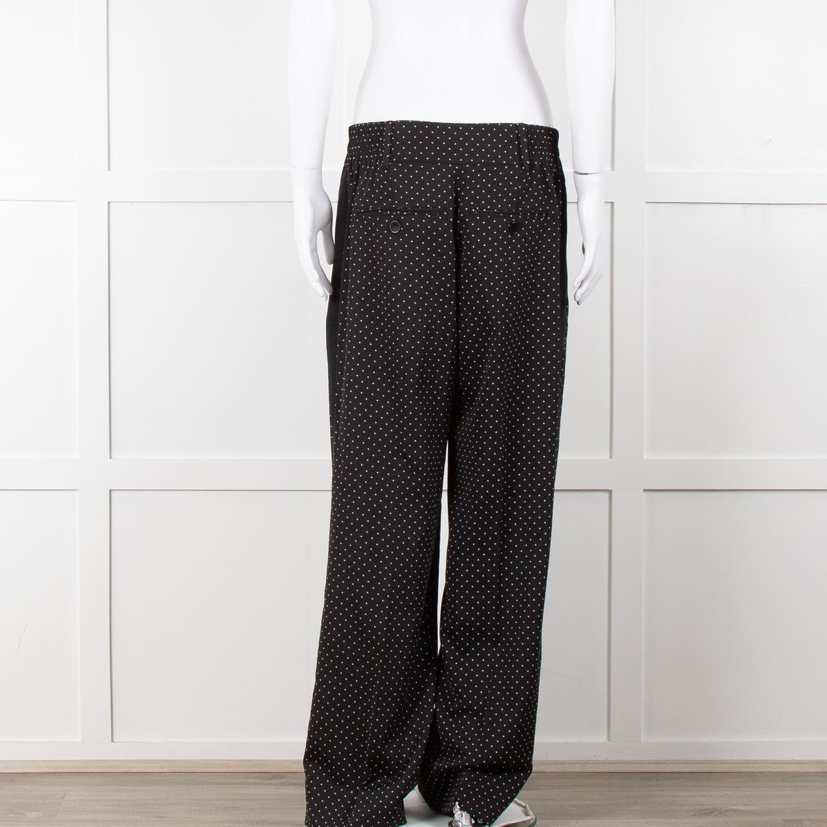 Me + Em Black Polka Dot Wide Leg Trousers