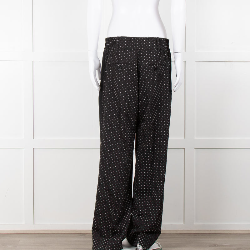 Me + Em Black Polka Dot Wide Leg Trousers