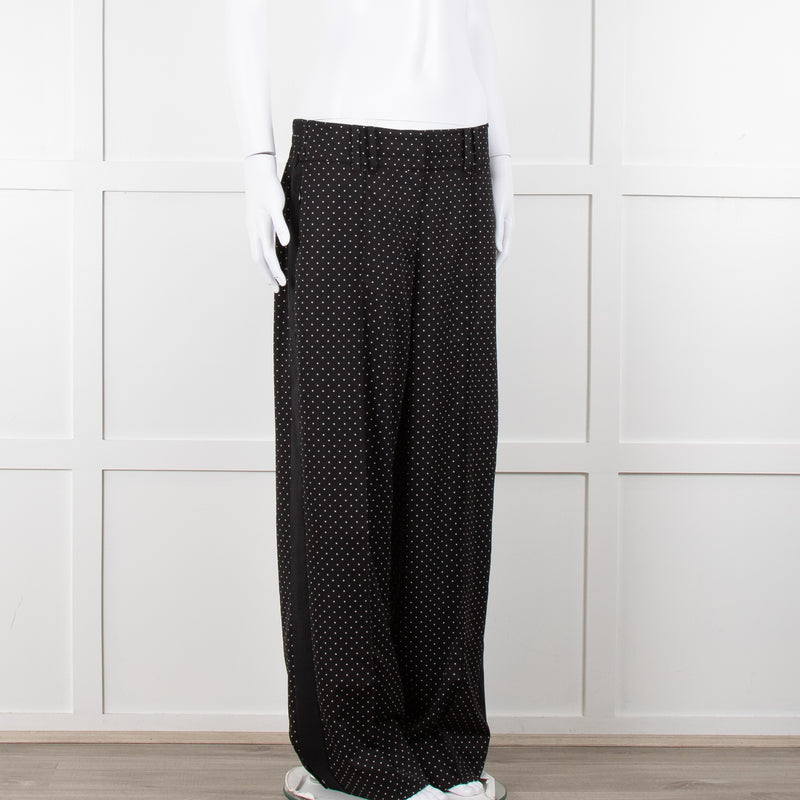 Me + Em Black Polka Dot Wide Leg Trousers