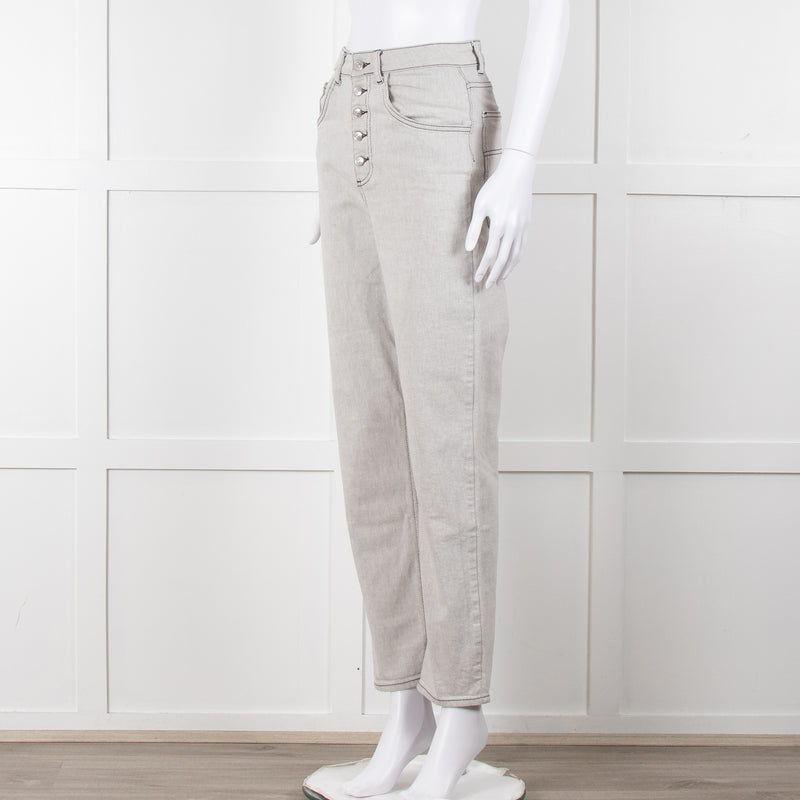 Claudie Pierlot Grey Black Thread Detail Denim Trousers