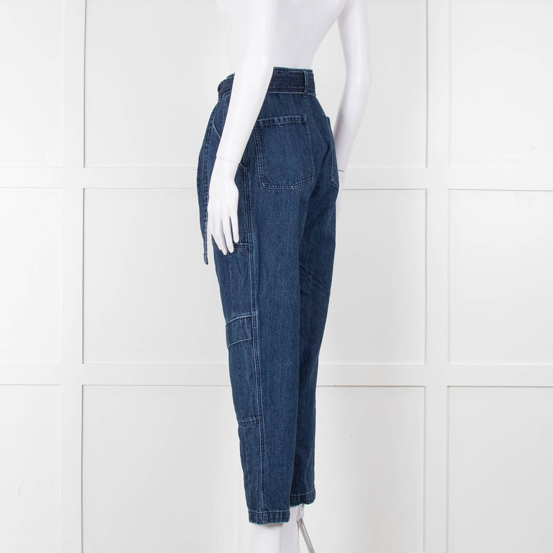 J Brand Blue High Waisted Belted Jeans