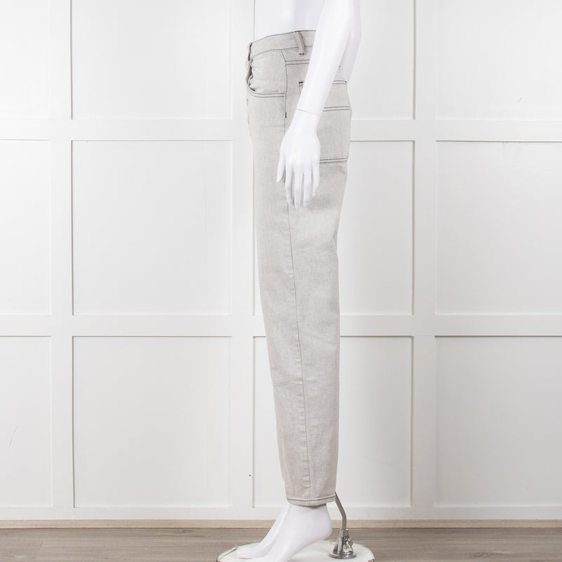 Claudie Pierlot Grey Black Thread Detail Denim Trousers