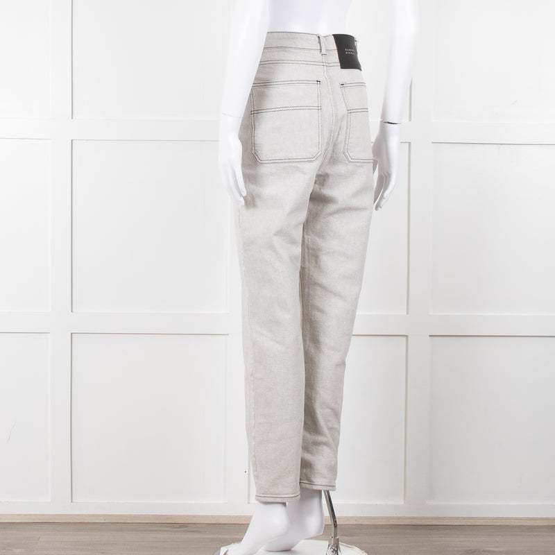 Claudie Pierlot Grey Black Thread Detail Denim Trousers
