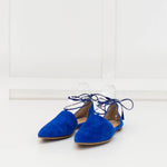 Gianvito Rossi Blue Suede Flat Pointy Toe Shoes