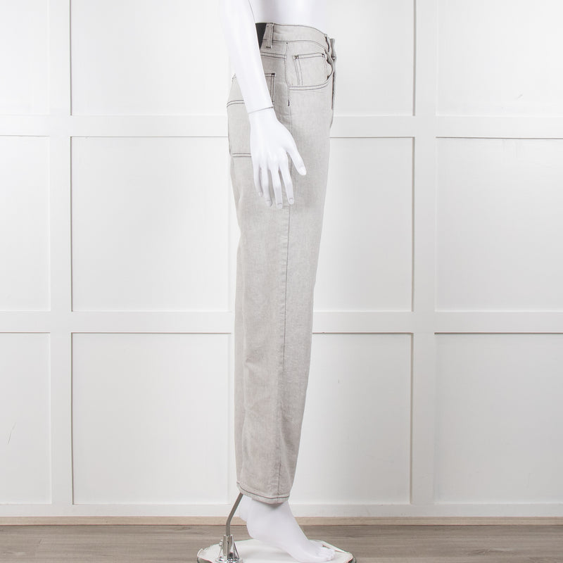 Claudie Pierlot Grey Black Thread Detail Denim Trousers