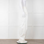 Jil Sander White Cotton High Waisted Trousers