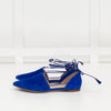 Gianvito Rossi Blue Suede Flat Pointy Toe Shoes