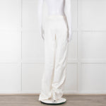 Jil Sander White Cotton High Waisted Trousers