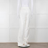 Jil Sander White Cotton High Waisted Trousers